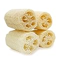pisdoplop 4" Natural Loofah Exfoliating Body Sponge Scrubber, Plant-Based Organic Loofa Luffa for Men & Women Skin Care Bath Shower Cleaning Back