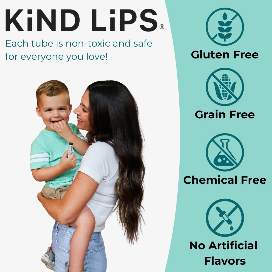 Kind Lips Organic Sweet Mint Lip Balm 2-Pack - Cooling, Refreshing Lip Care for Dry Lips • 100% Natural, Clean, Gluten-Free, Grain-Free • Made in USA