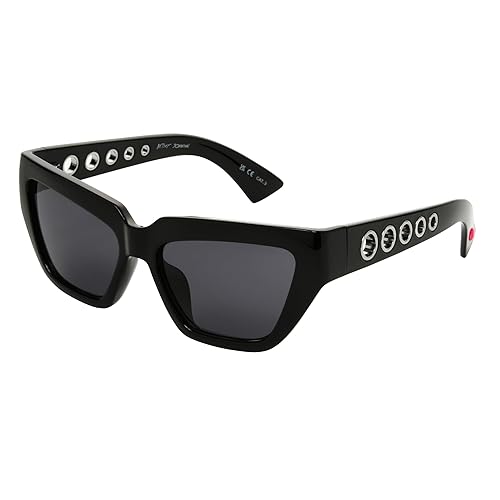 Betsey Johnson Women's Life of Luxury Square Sunglasses, Black, 57 mm