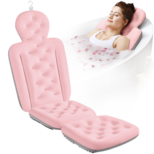 Full Body Bath Pillow for Bathtub, Thick Bathtub Cushion, Luxury Tub Pillow for Bath for Headrest Neck and Back Support Pink 56" x 16" Beauty and Personal Care VOXOR