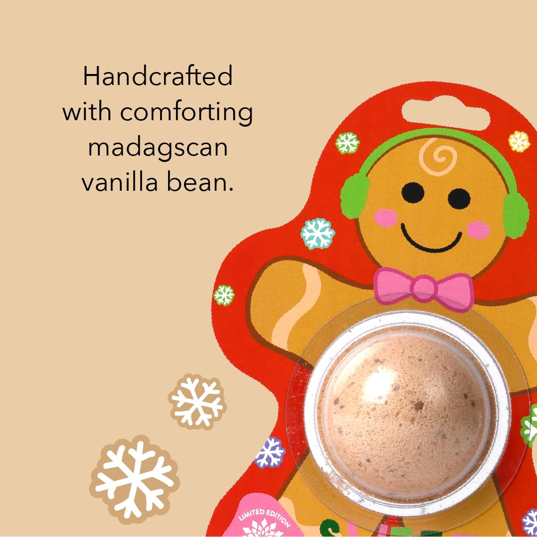 PACHA SOAP Co. Holiday Bath Bomb Card 3 Pack, Sweet Gingerbread - Scents of Sugar and Spice, Moisturizing, Naturally Derived & Handcrafted in The USA