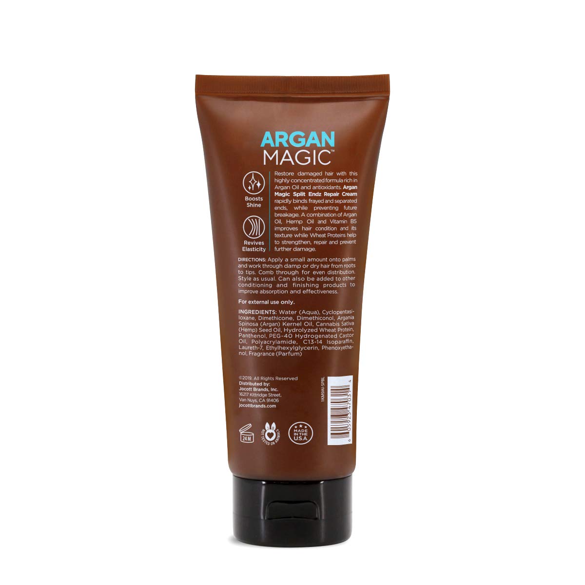 Argan Magic Split Endz Cream - Instantly Binds Frayed and Separated Ends While Preventing Future Breakage | Controls Frizz | Made in USA, Paraben