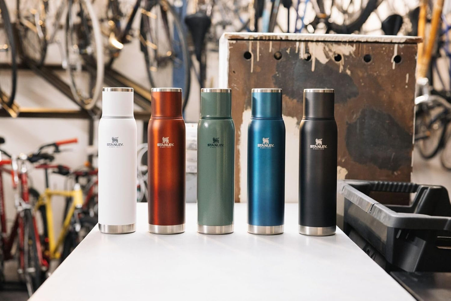 Stanley Adventure-To-Go Vacuum Bottle 17 oz | Wide Mouth with Leakproof Cup Lid | Keep Drinks Hot or Cold | Packable for Travel | Insulated Stainless