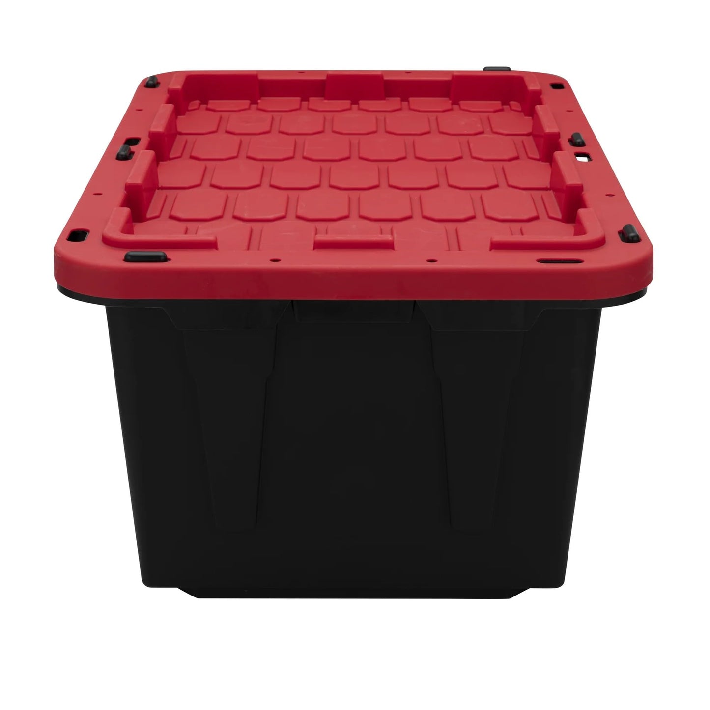 CLMSTE Black and Red 17 Gallon Plastic Storage Container with Snap-On Lid