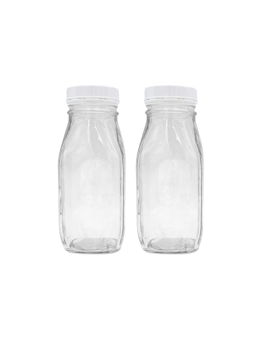 12 oz. Glass Bottle with Screw On Cap (2 pack)
