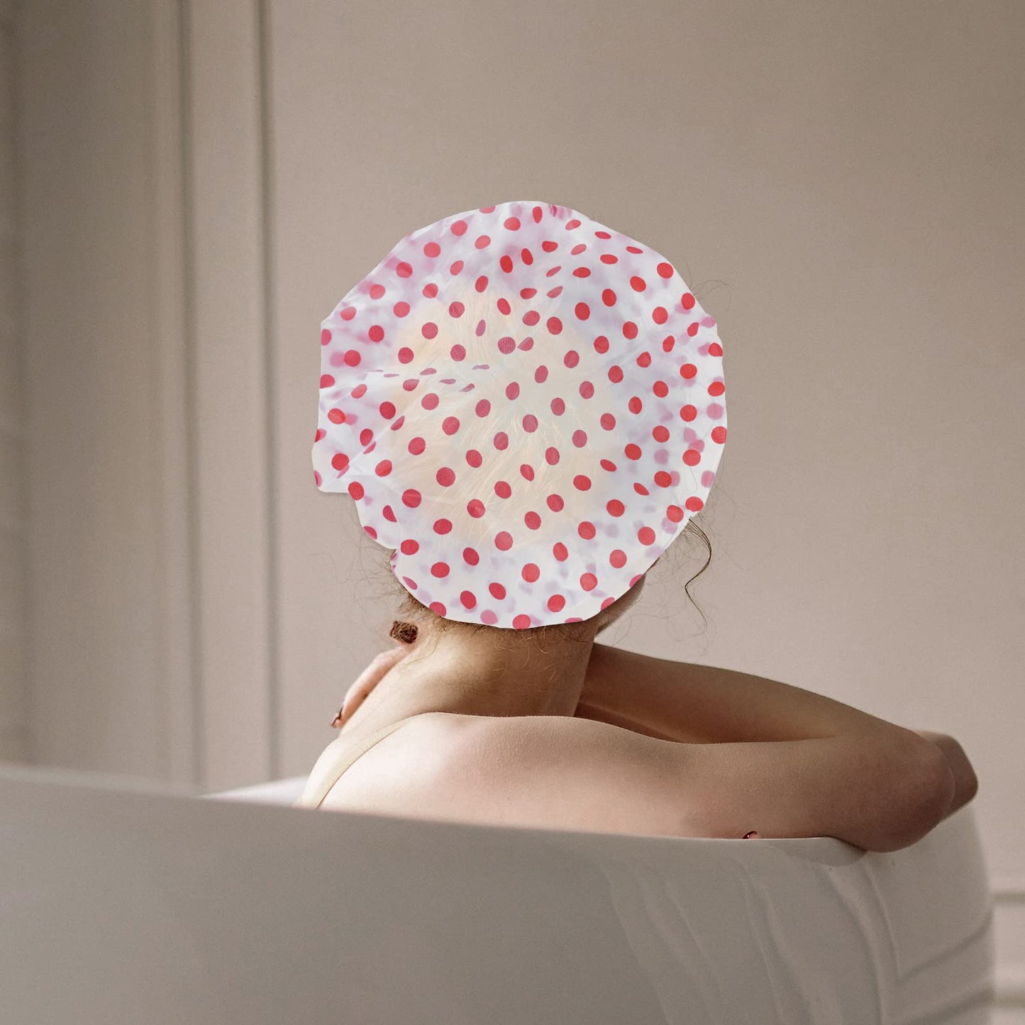 3PCS Shower Caps, Elastic Reusable Waterproof Plastic Shower Cap for Women Ladies Spa Salon (Red+Green+Blue) Beauty and Personal Care Fouews