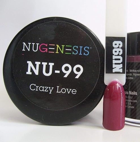 NuGenesis Nail Dipping Powder Color 1.5oz/43g jar - (NU99 CRAZY LOVE) Beauty & Personal Care Nugenesis