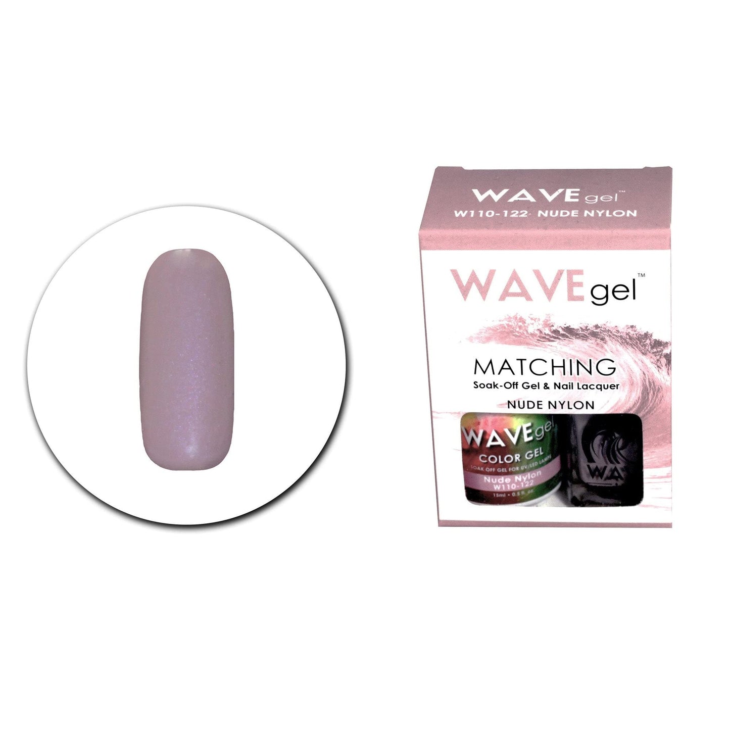 WAVEGEL Soak-0ff Gel & Nail Lacquer Matching Duo Set - Nude Nylon - W110122-110122 I 0.5 Oz Beauty & Personal Care WAVE gel
