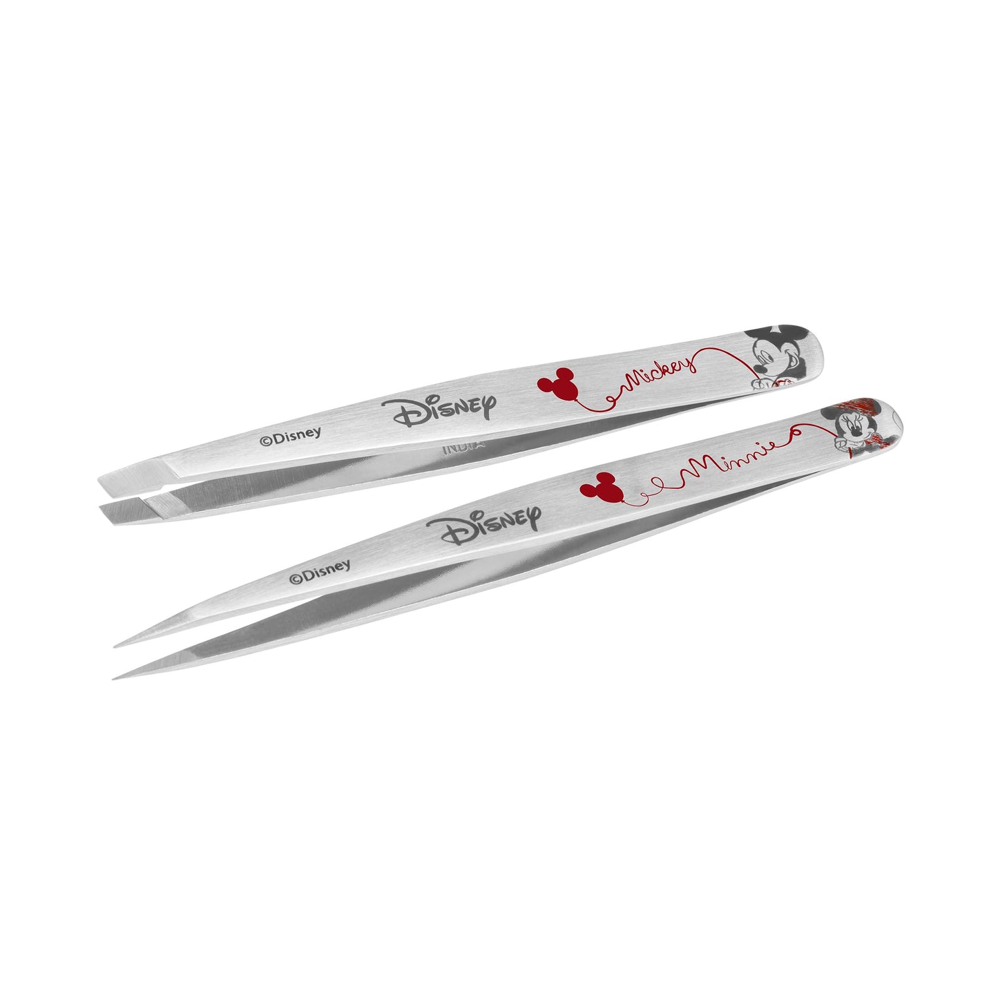 Tweezerman Disney's Mickey Mouse & Minnie Mouse Forever in Love Petite Point and Slant Set - Eyebrow for Women and Men Set