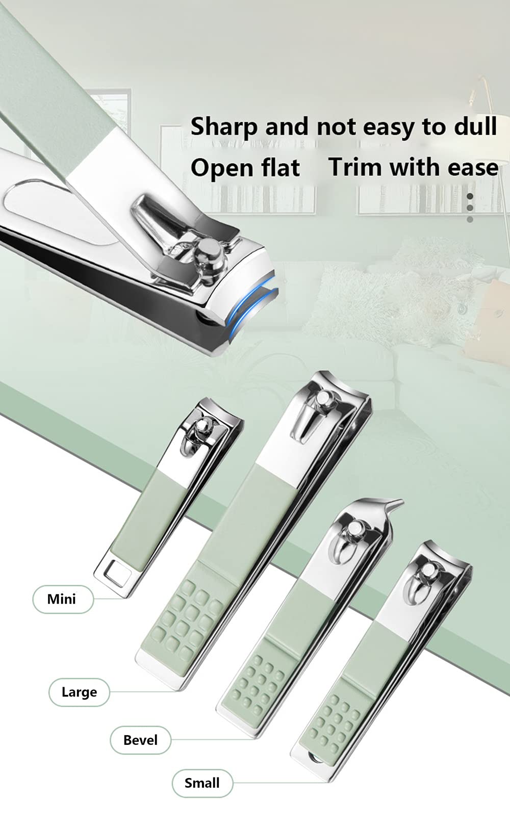 12-Piece Nail Care Kit, Mint Green Leather Travel Case,Manicure Set Personal Care, Nail Clipper Kit,Nail Tools with Luxurious Travel Case, Gifts