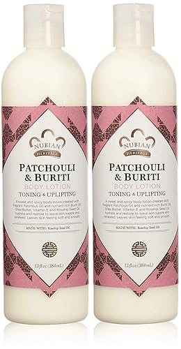 Nubian Heritage Body Lotion with Shea Butter and Rose Hips Lotion PATCHOULI & BURITI,13 fl oz - Pack of 2