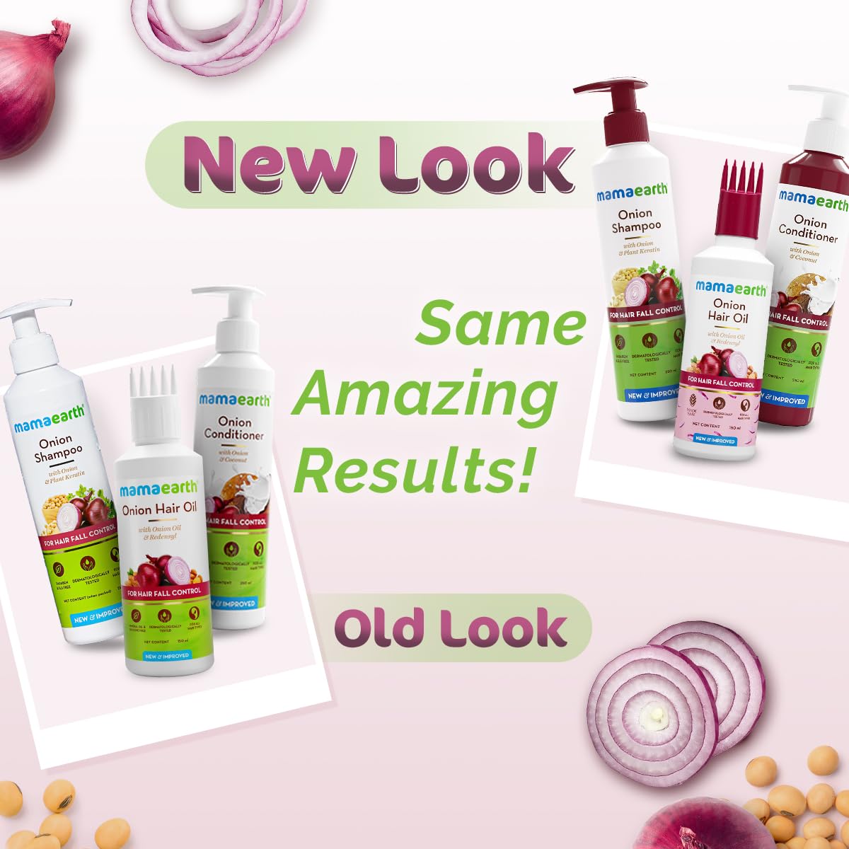 Mamaearth Onion Hair Care Kit - Hair Fall Control with 150ml Onion Oil & Shampoo + Conditioner (250ml Each) | Anti Hair Loss & Growth Formula | 3