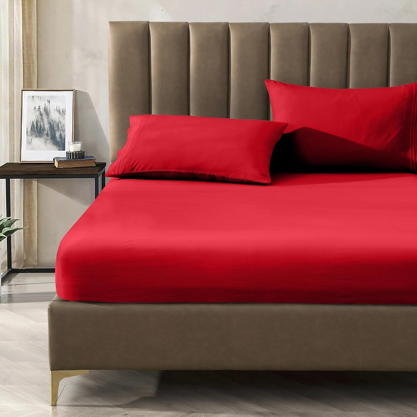 CELINE LINEN Premium 1800 Hotel Quality Wrinkle-Resistant 4-Piece Microfiber Sheet Set - Luxury Ultra Soft and Breathable Bedding 16 Inch Deep Pocket