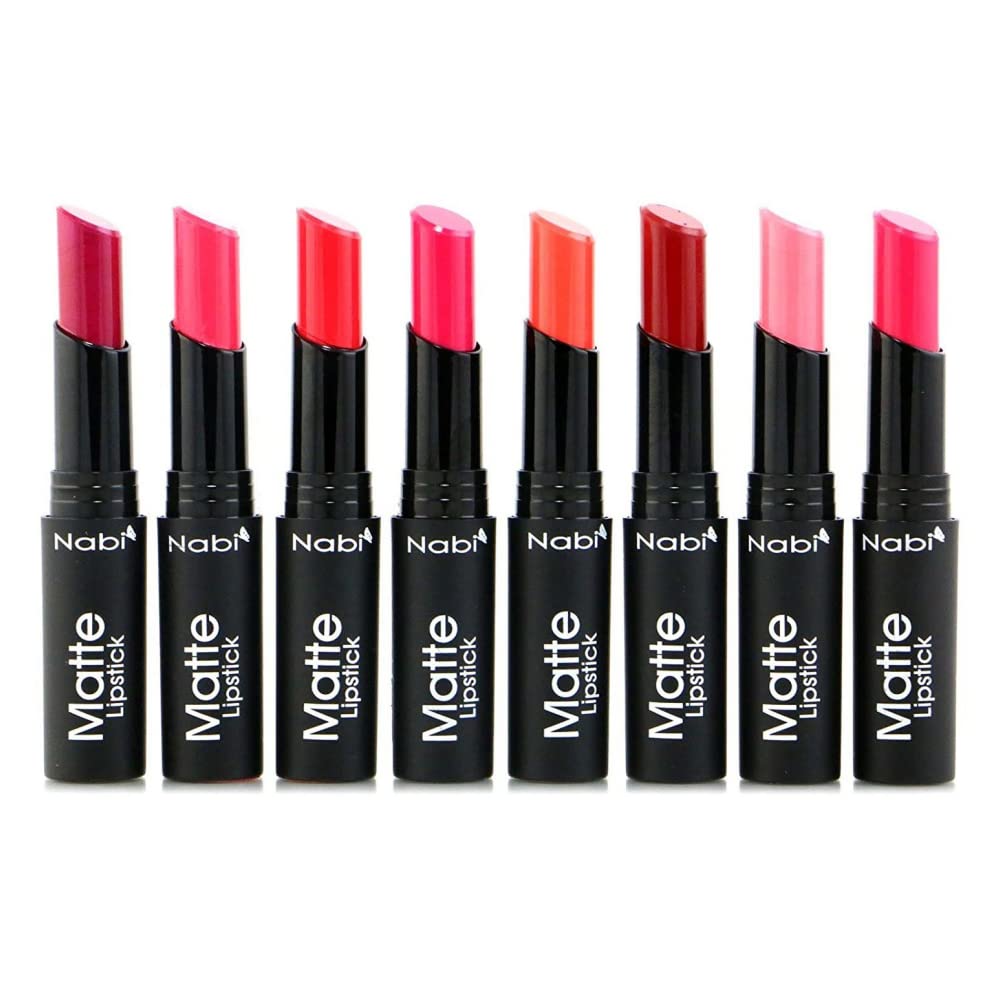 Nabi Cosmetics Professional Matte Lipstick Set of 8 Premium Colors