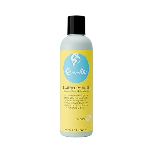 Curls Blueberry Bliss Reparative Hair Wash - 8 oz, Encourage Balanced Scalp, Rich and Creamy Sulfate-Free Cleanser, For Wavy, Curly, and Coily Hair