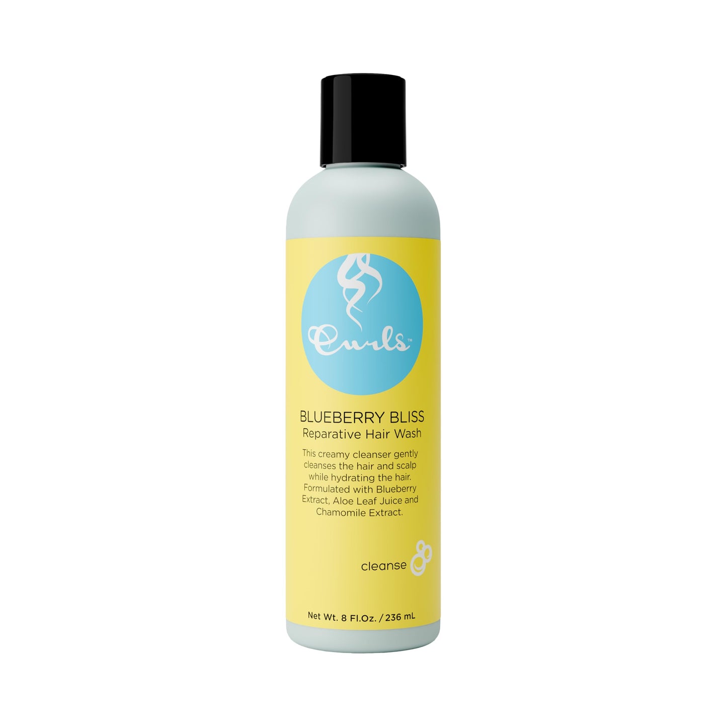 Curls Blueberry Bliss Reparative Hair Wash - 8 oz, Encourage Balanced Scalp, Rich and Creamy Sulfate-Free Cleanser, For Wavy, Curly, and Coily Hair