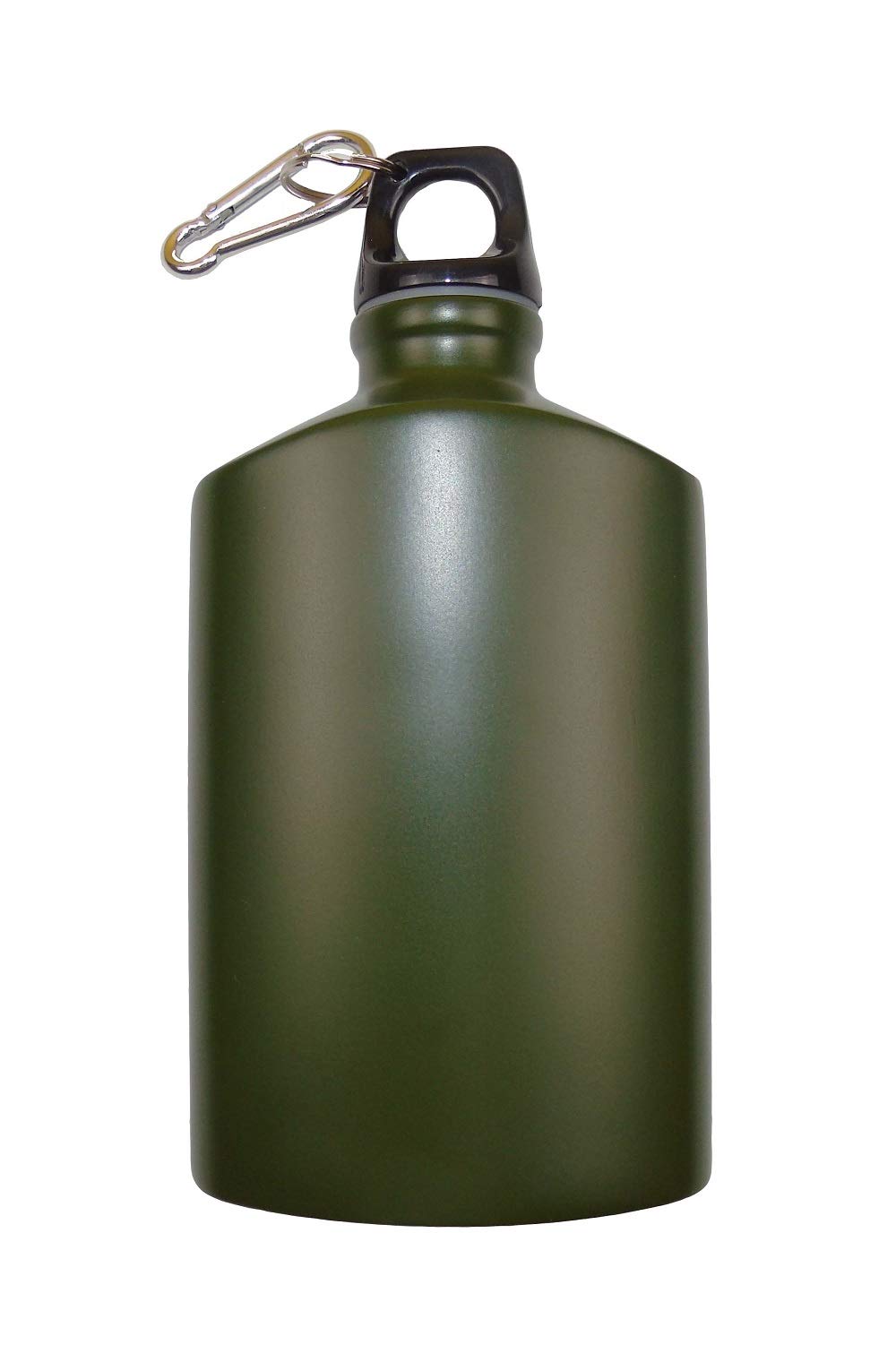 Lazooy Aluminum Flat Military Canteen Water Bottle - for Travel Camping Hiking Outdoor Recreation with Hook Portable BPA Free 18oz Green