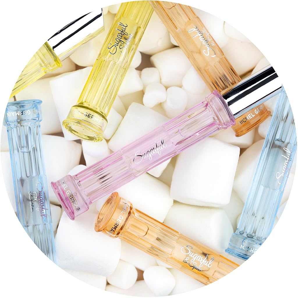 Michel Germain Sugarful & Spice Eau de Parfum Rollerball Women's Fragrance, Notes of Sparkling Blood Orange, Pink Peony, Creamy Vanilla, Flirty & Playful Gift for Her, 0.27 Fl Oz