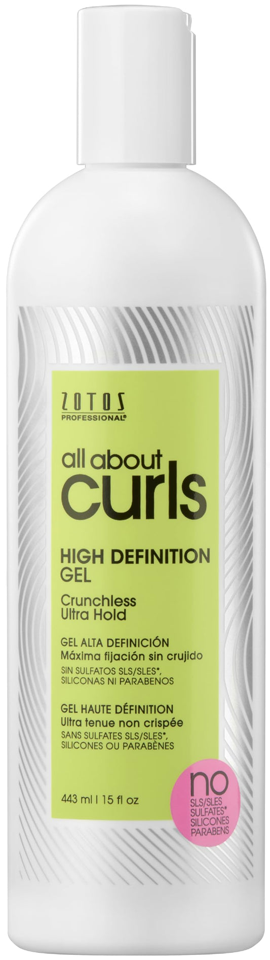 ALL ABOUT CURLS High Definition Gel | Crunchless Ultra Hold | Define, Moisturize, De-Frizz | All Curly Hair Types | Vegan & Cruelty Free | Sulfate