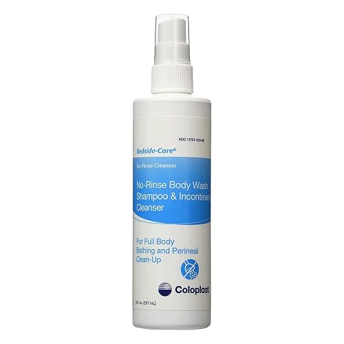 Bedside-Care Rinse-Free Shampoo and Body Wash, 8.1 oz. Pump Bottle Unscented, Coloplast, 61761 - Case of 12