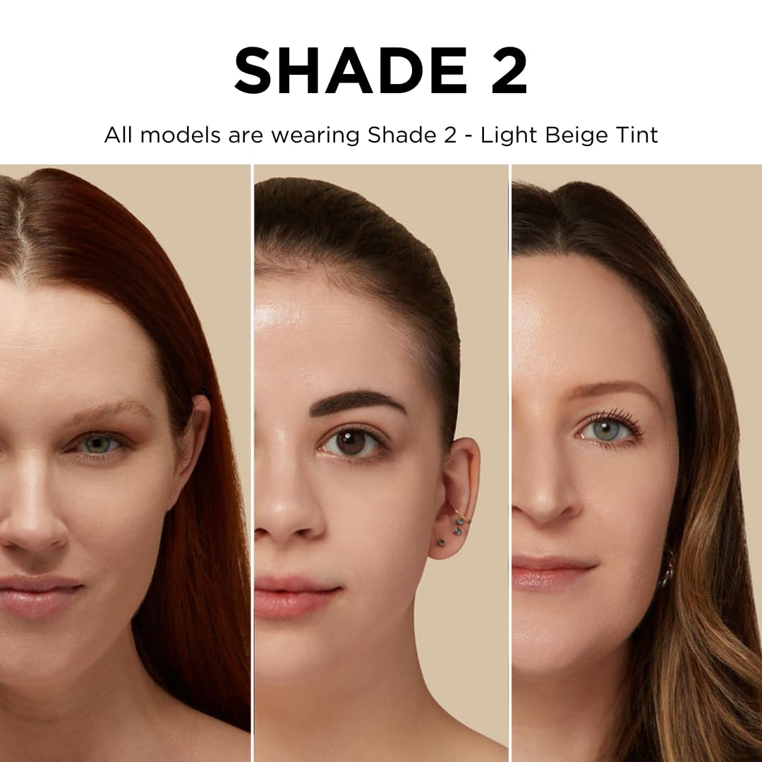 Sigma Beauty Skin Perfector Hydrating Tint (2 - Light Beige Tint) - Skin Tint Foundation for Lightweight, Buildable Coverage, With Hyaluronic Acid, Niacinamide Serum, and More