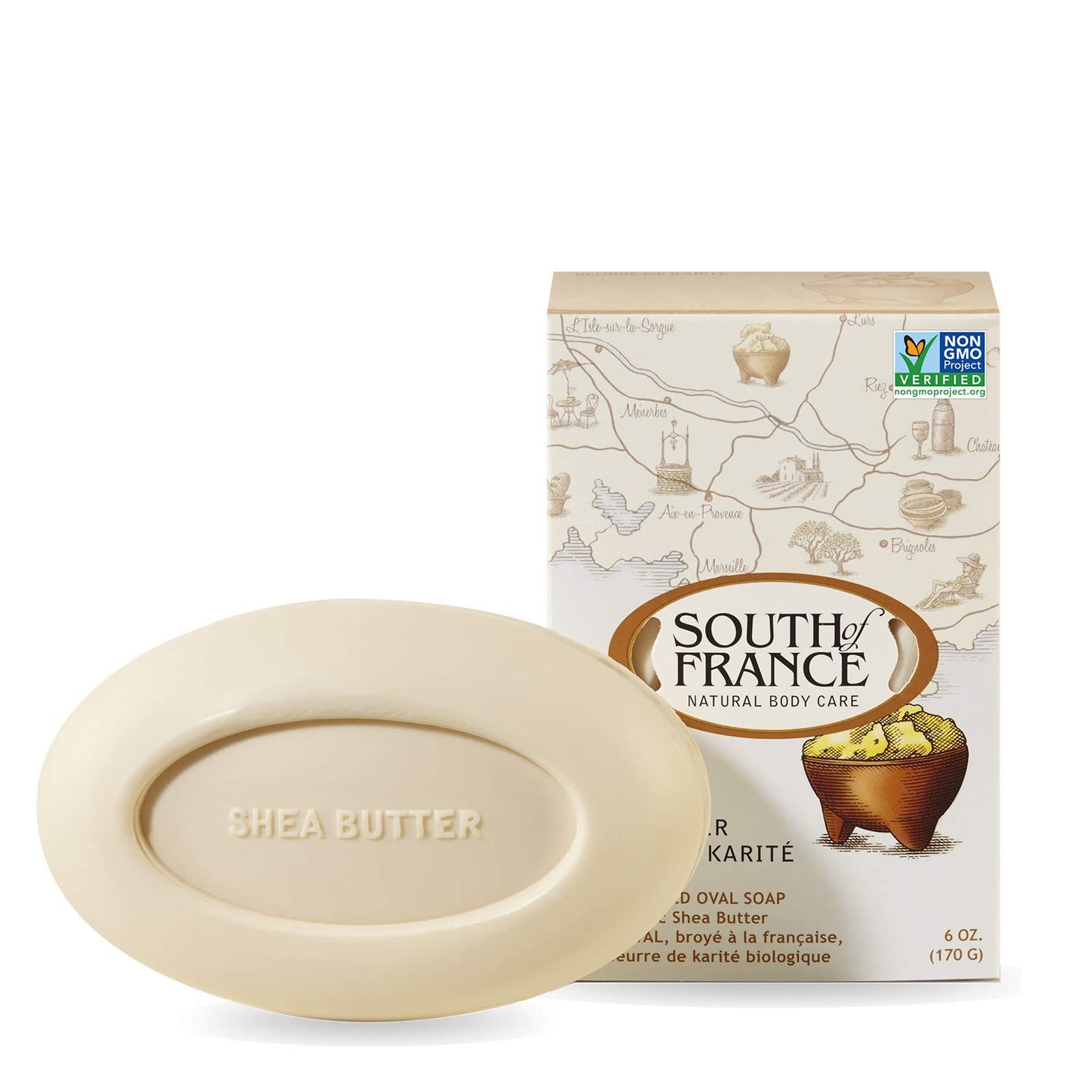 South Of France, Soap Bar Shea Butter, 6 Ounce