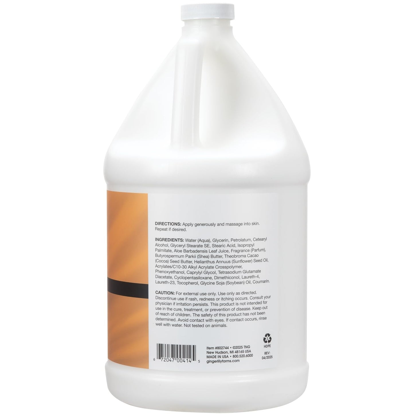 Ginger Lily Farms Botanicals Shea Indulgence 24H Deep Hydration Body Lotion, Coco Mango, 100% Vegan & Cruelty-Free, Coconut Mango Scent, 1 Gallon (128
