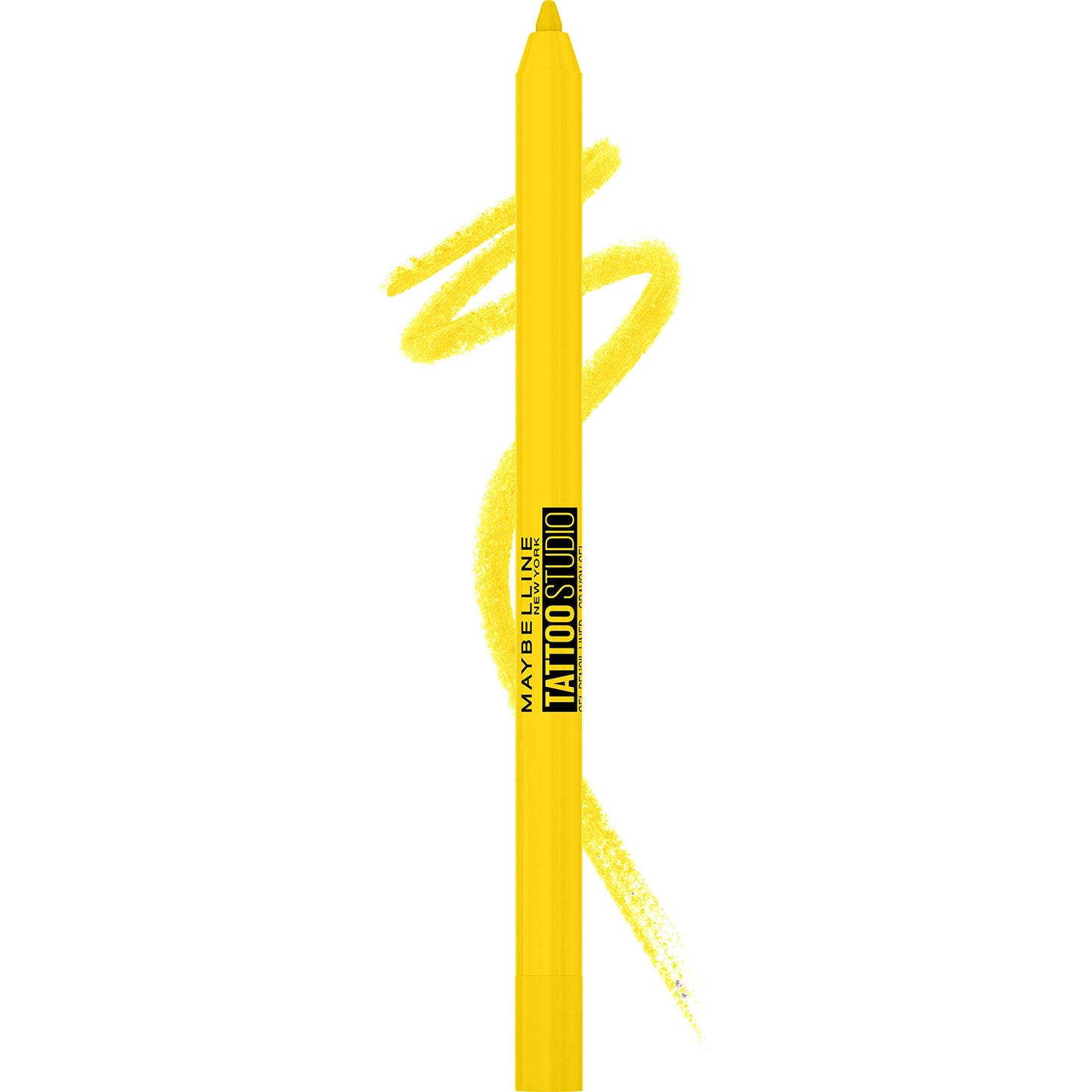MAYBELLINE New York Tattoo Studio Long-Lasting Sharpenable Eyeliner Pencil, Glide on Smooth Gel Pigments with 36 Hour Wear, Waterproof Citrus Charge