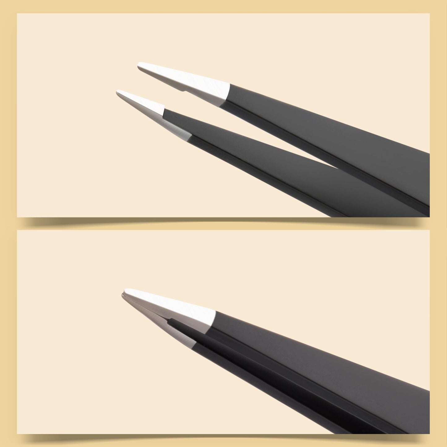 2-Pack Tweezers for Eyebrows, Facial Hair, Ingrown Hair Removal, Slant and Point Tip Tweezer Set for Women and Men, Professional Stainless Steel Beauty and Personal Care Diodiva