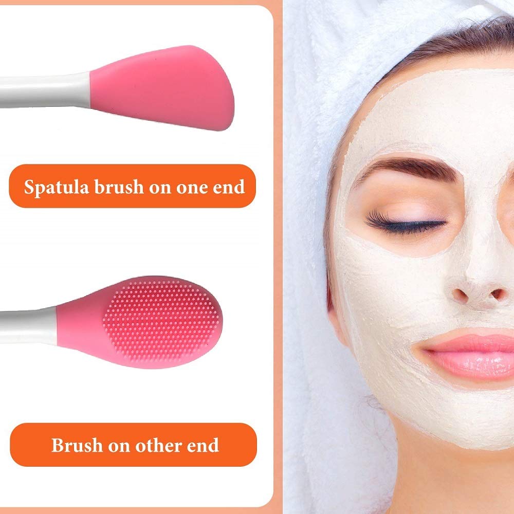 LASSKY Silicone Brushes,Double-Ended Silicone Face Mask Brush,Facial Cleansing Brush, Premium Soft Facial Masks Other Skin Care Applicator Tool