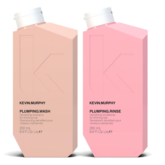 KEVIN.MURPHY PLUMPING.WASH & RINSE - Densifying Shampoo for Thinning Hair - Thickening Hair Conditioner - For Fine, Thin & Ageing Hair - 250 mL / 8.4