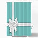 Shrahala White Elegant Turquoise Decorative Shower Curtain, Elegant Turquoise Christmas Shower Curtain for Shower Stall Bathtubs Bathroom Decor…