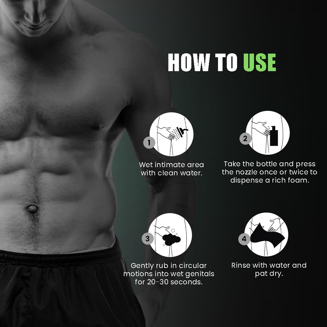 Skin Elements Intimate Wash for Men with Menthol | pH Balanced Foaming Intimate Wash | Jabon Intimo Hombre | Controls Bad Odor and Sweat | Cools