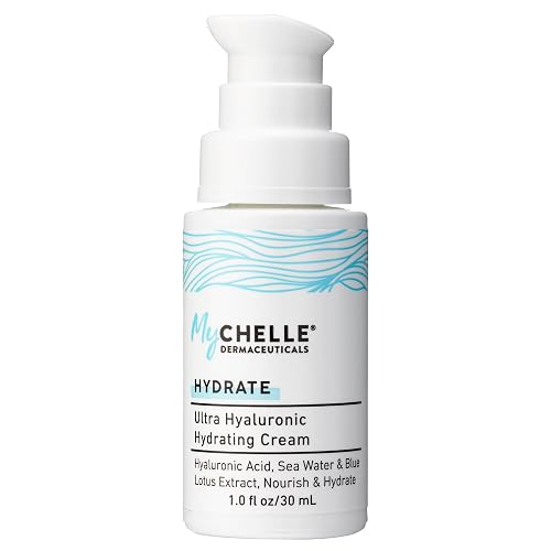 MyChelle Dermaceuticals Ultra Hyaluronic Hydrating Cream (1.0 Fl Oz) - Rich Hydration for Dry Skin with Vegan Hyaluronic Acid, Help Plump Skin