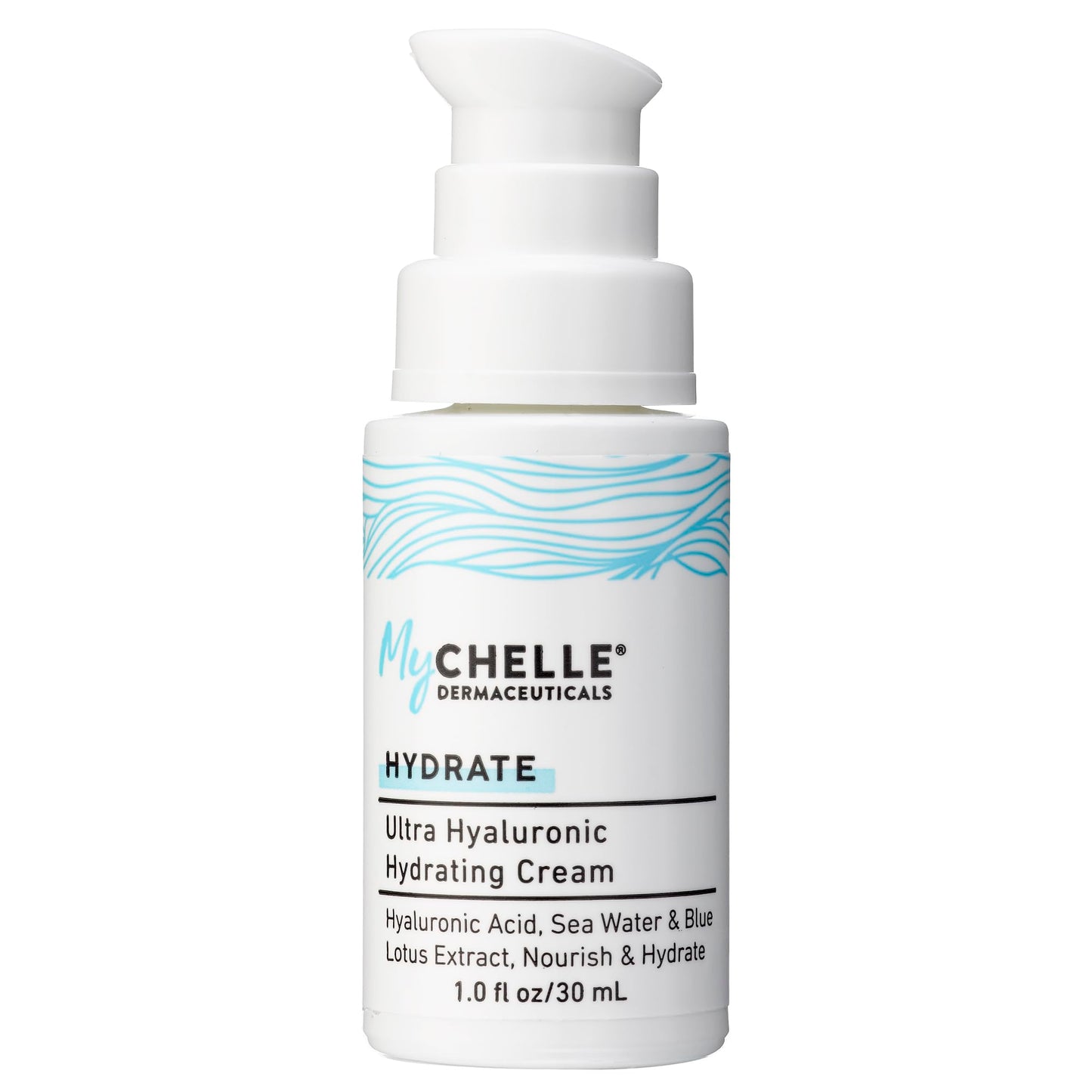 MyChelle Dermaceuticals Ultra Hyaluronic Hydrating Cream (1.0 Fl Oz) - Rich Hydration for Dry Skin with Vegan Hyaluronic Acid, Help Plump Skin