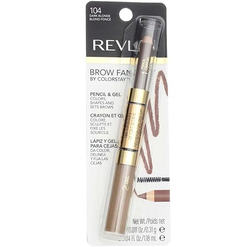 Revlon Brow Fantasy Pencil & Gel, Dark Blonde [104], 0.04 oz (Packs of 2)