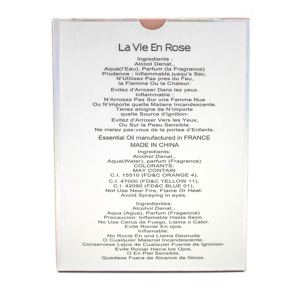 Secret Plus La Vie En Rose Cologne for Women/Eau de Parfum Natural Spray Vaporizateur 3.4 oz 100 ml / FL1185