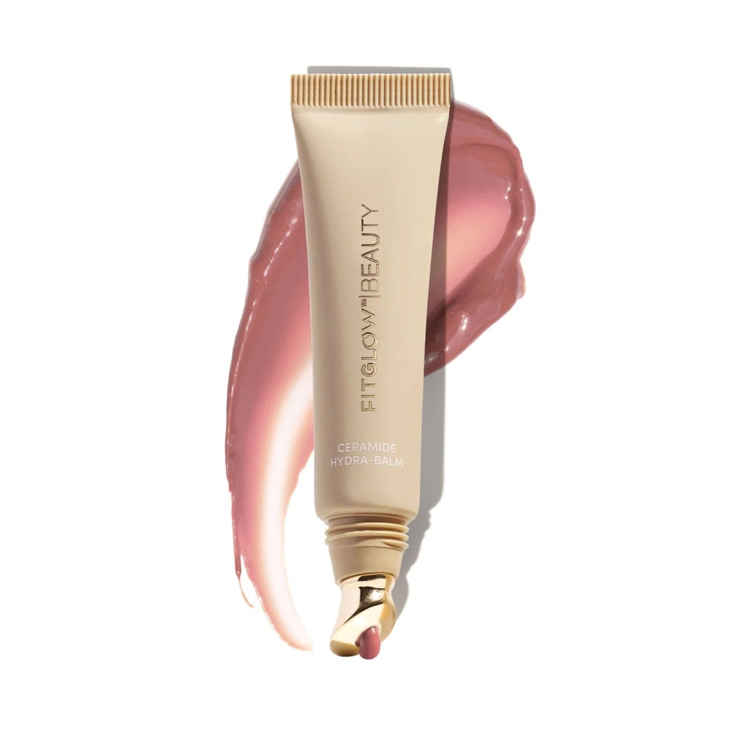 Fitglow Beauty Ceramide Hydra-Balm Lip Gloss | Hydrating Lip Serum with Peptides & Glutathione | Plumping & Anti-Aging Lip Skincare | Dry & Chapped