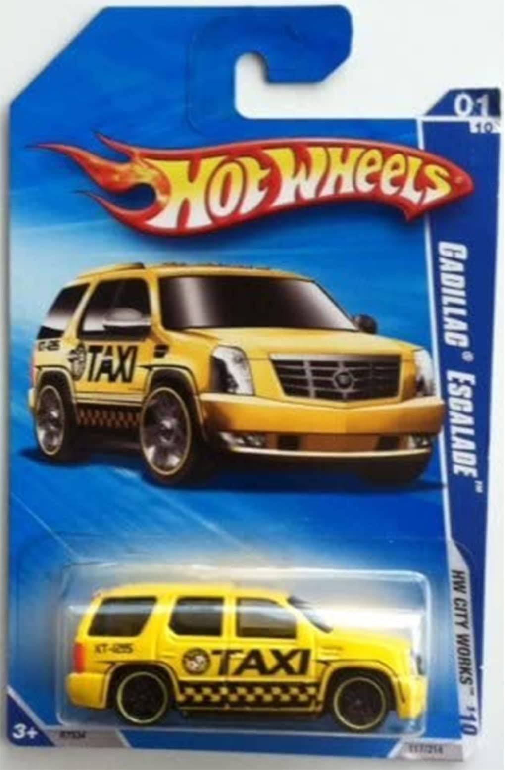 2010 HOT WHEELS HW CITY WORKS 109/240 YELLOW TAXI CADILLAC ESCALADE 01 OF 10