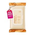 Radiant Aura Vitamin C & Vitamin E Face Wipes - Dermatologist Tested, Anti-Aging, Korean Skin Care - Removes Makeup, Hydrates, Softens The Look