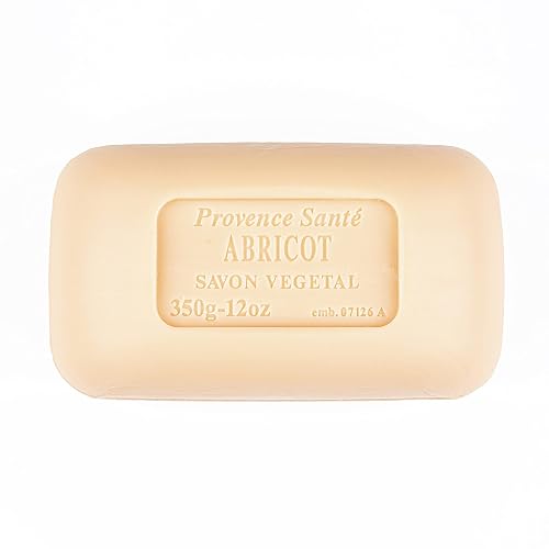 Provence Sante Luxury French Soap Bar - Moisturizing Shea Butter - Triple-milled Apricot Fragrance, 12 oz