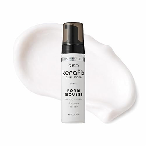 Red by Kiss Kerafix Curl Bond Foam Mousse (6.59 Fl Oz), Hair Mousse for Curly Hair & All Textures, Anti-Frizz Bond Repair Enhance Curls, Boost Shine