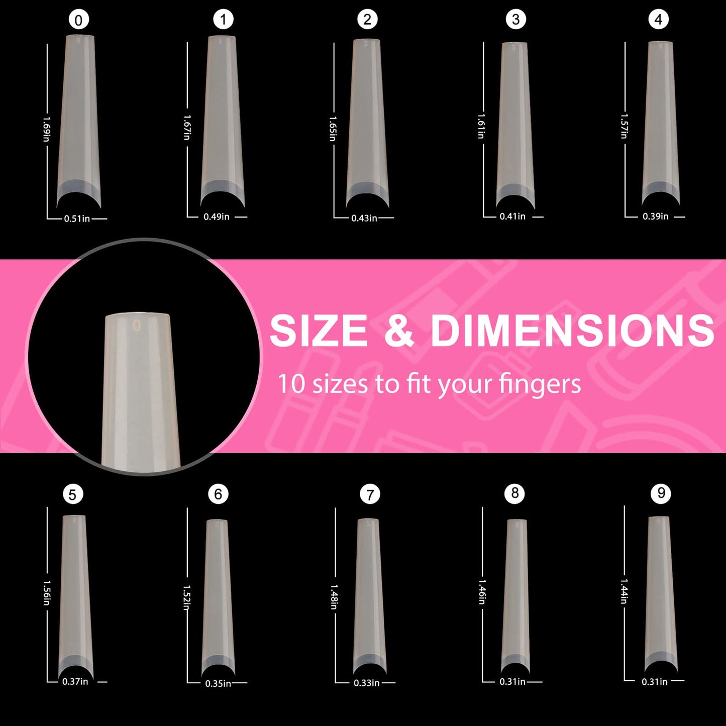 Tapered Extra Long Nail Tips, Ballerina Natural Acrylic Fake Nail Tips, Press On Nail False Nails with Box for Nail Salons and DIY Nail Art, 240PCS