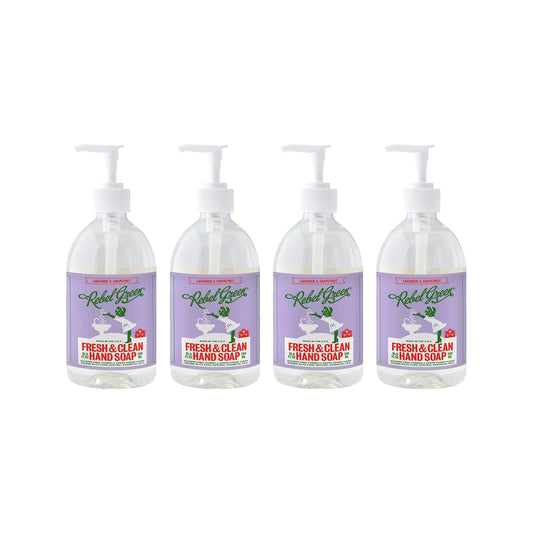 Rebel Green Liquid Hand Soap - Moisturizing Natural Bathroom & Kitchen Liquid Soap - Gentle Household Hand Wash (Lavender & Grapefruit, 16.90 Fl Oz