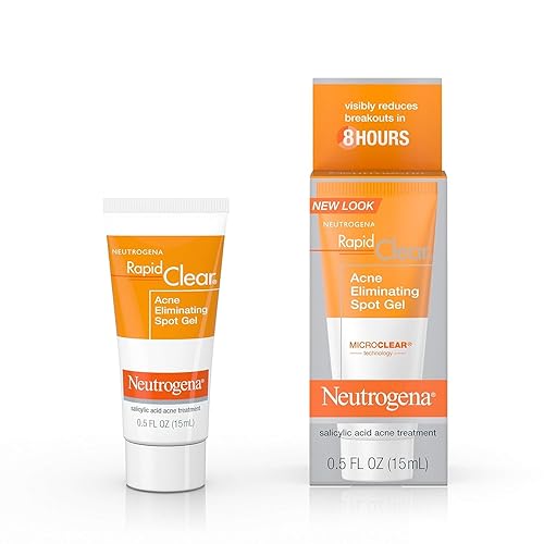 Neutrogena Rapid Clear Acne Eliminating Spot Treatment Gel with Witch Hazel and Salicylic Acid Acne Medicine for Acne-Prone Skin, 0.5 fl. oz