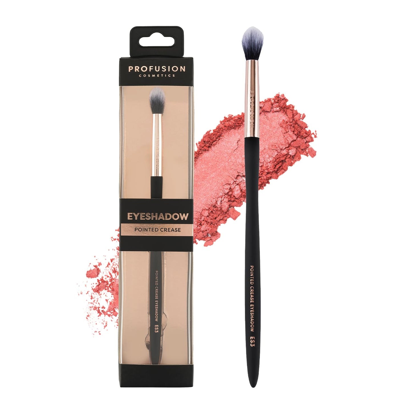 Profusion Cosmetics Pointed Crease Eyeshadow Brush - Soft Synthetic Fibers for Precision Blending & Smudge Control, Vegan Makeup Tool