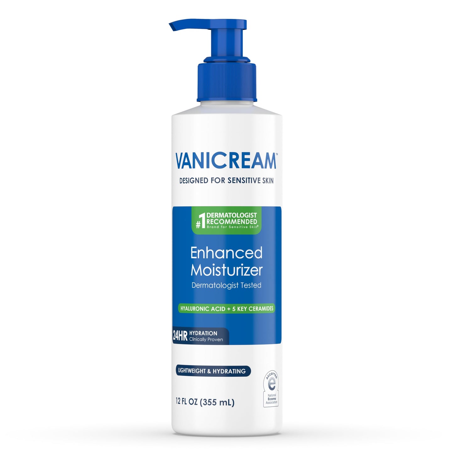 Vanicream Enhanced Moisturizer, 12 Fl Oz, Daily Body Lotion for Dry, Sensitive Skin, Clinically Tested 24Hr Hydration with Hyaluronic Acid, Glycerin Beauty and Personal Care Vanicream Default Title