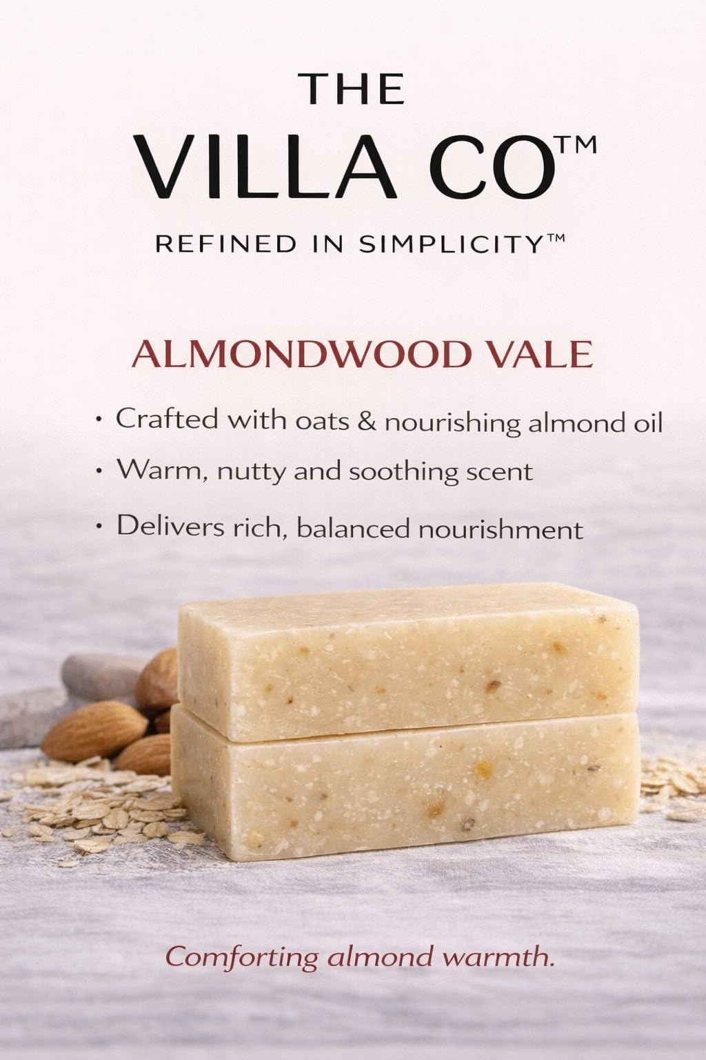 The Villa Co - Almondwood Vale | 4.5oz Exfoliating Body Bar for Women & Men | Artisan Made in USA | Natural Ingredients