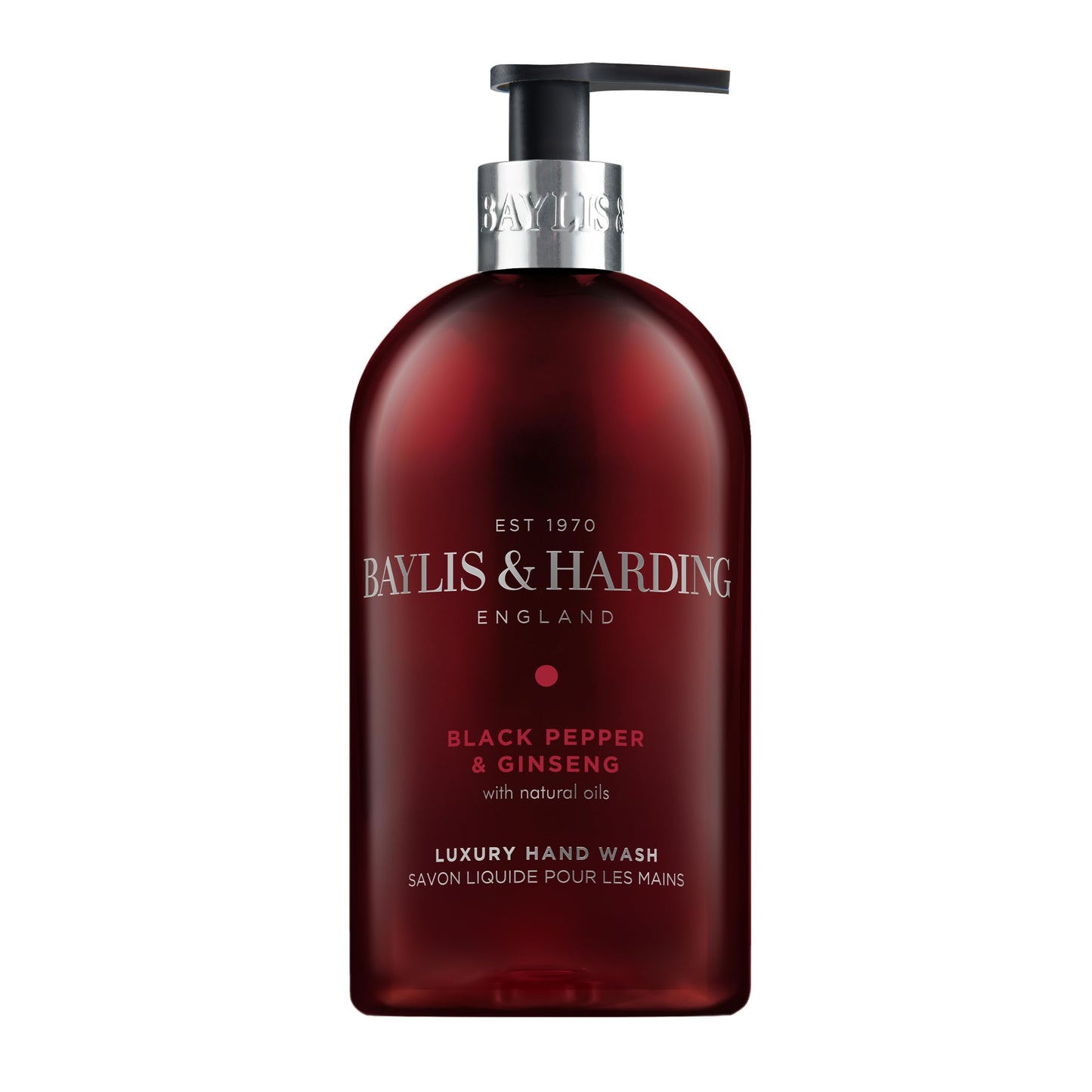Baylis & Harding Liquid Hand Soap Wash with Dispenser, Black Pepper & Ginseng for Men, 16.9oz/500ml (3-Pack)