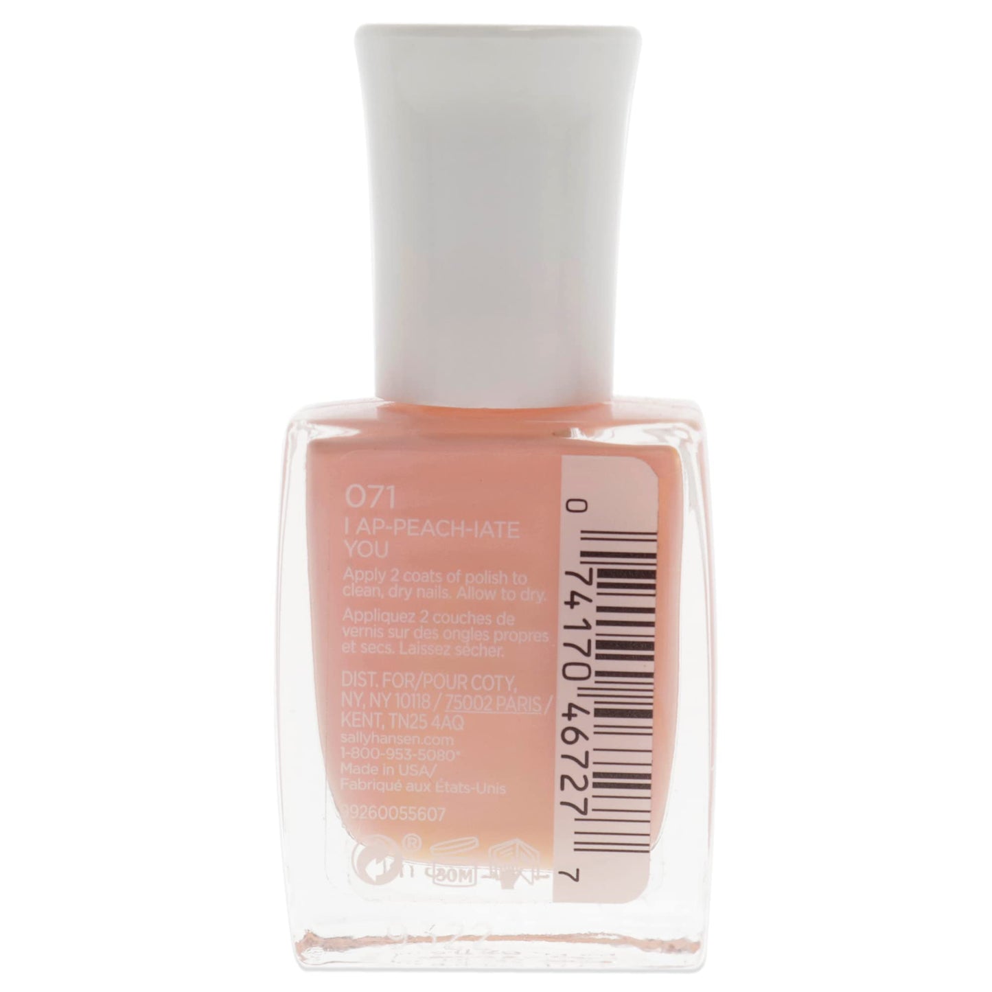 Sally Hansen Mega Strength Nail Color, I Ap-peach-iate You, .4 Fl Ounce, Jewel Very Cheery, 0.4 Fl Ounce